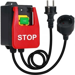 Interrupteur &agrave; palette pour scie &agrave; table, interrupteur marche/arr&ecirc;t monophas&eacute; 220V，230 V, arr&ecirc;t d'urgence, interrupteur avec rallonge robuste Table