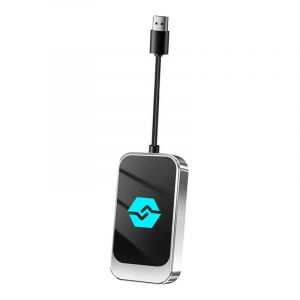 Applicable CarPlay 2 en 1 sans fil Bluetooth 5.0 Android Auto Box Dongle en forme de bouclier Plug and Play