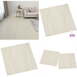 Vidaxl - Dalles de plancher autoadhésives 55 pcs pvc 5,11 m² crème - Carrelage Pvc - Dallettes De Sol - Planchers Autocollants - Revêtement De Sol