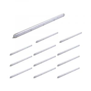 Silumen - Kit de R&eacute;glette led &eacute;tanche + Tube N&eacute;on led 150cm T8 22W - Pack de 12 / Blanc Froid / Simple