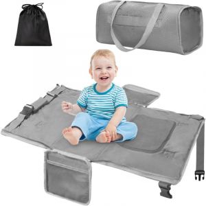 Repose Pied Avion Enfant,76&times;42cm Noir Lit Avion Enfant,Extension Portable Lit Bebe,L&eacute;ger et Pliable,S'allonger et se Reposer,pour Vols Voiture,Les