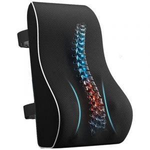 Coussin lombaire ergonomique, support dorsal en mousse &agrave; m&eacute;moire de forme pour si&egrave;ge auto ou chaise de bureau, support dorsal avec rev&ecirc;tement