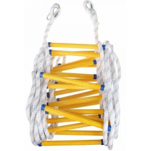 Echelle de Corde D'&eacute;vacuation de Feu 10M Echelle de S&eacute;curit&eacute; Incendie R&eacute;sistant avec Mousquetons