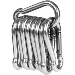 Beijiyi - 10pcs Mousquetons en acier inoxydable 304 Résistant Mousqueton Inox 50 mm x 5 mm de qualité supérieure avec fermoir à cliquet pour tous les