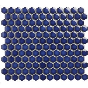 Mosaïque de grès cérame BARCELONA hexagone 2,6x2,3cm - Bleu - boîte de 0.78 m2
