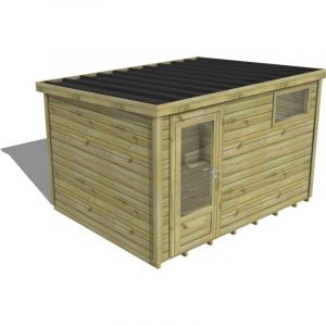 ABRI DE JARDIN bois traité 27mm, Essentiel, 3,4x2,6m, 9m2, Plancher