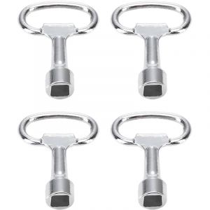 Lot de 4 Cl&eacute; Triangle,Cl&eacute; Carr&eacute; en M&eacute;tal,Cl&eacute; Armoire Electrique,Cle Triangle Poubelle,Clef Triangle Universelle Multifonction,Outil Polyvalent