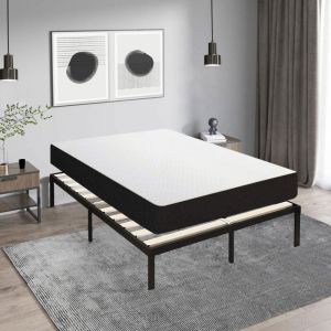 Fabriqué en Europe) Lit Ensemble Matelas et Sommier 160x200 cm - Matelas 160x200x26cm Mémoire de Forme - Sommier 160x200cm avec Pieds (Deux colis)