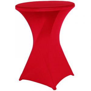 Housse de Table de bistrot - Mange Debout - Deco Cocktail - Stretch Spandex (gros rouge) 60cm&times;110cm