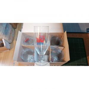 Lot de 6 verres Kronenbourg 1947 - 50 cl - Verres &agrave; bi&egrave;re neufs