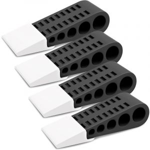 4 pi&egrave;ces Cale Porte en Caoutchouc Stop Porte au Sol But&eacute;e de Bloque Porte sur Carrelage Tapis