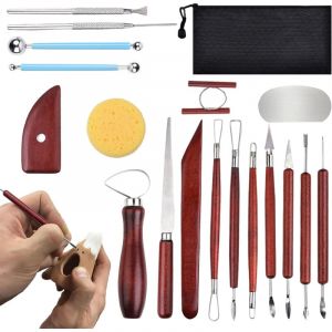 Outils de sculpture en argile, outil de modélisation de céramique et de poterie, ensemble d'outils en céramique, Kit d'outils en polymère 18 pièces