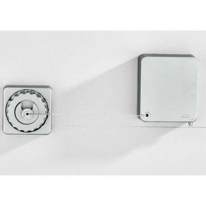 Etendage ext&eacute;rieur Gris Corde &agrave; Linge R&eacute;tractable Exterieur Fil &agrave; Linge Extensible Murale Facile Installer 4.8m Acier Inoxydable Clothesline R&eacute;glable