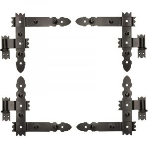 Kotarbau - Penture Équerre 300 x 300 mm avec Gond 2 Paires de 4 Pièces Charnière d'Angle Charnière de Porte Charnière de Fenêtre Noire Enduite de