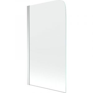 Felix &eacute;cran de baignoire &agrave; 1 ailette 75 x 140 cm, transparent, Chrome - 890-075-001-01-00 - Mexen