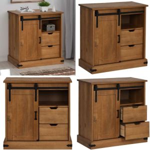 Vidaxl - Buffet halden avec porte coulissante 80x40x80 cm bois massif