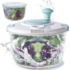 Essoreuse &agrave; salade, bol durable qui ne se fissure jamais. Essoreuse &agrave; laitue de grande capacit&eacute; de 4,8 l, essoreuse &agrave; l&eacute;gumes, fruits avec couvercle