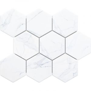 Ilcom mosa&iuml;que en c&eacute;ramique sur filet pour salle de bain et cuisine 25.5cm x 29.2cm - Marble venom