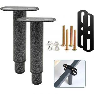 Cyslmuk - Lot De 2 Pied De Lit Liaison MéTal RéGlables En MéTal Pieds Pour Sommier, TrèS RéSistants Convient Pour Lattes Universel Sommier MéTal,