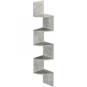 Etag&egrave;re d'angle zig-zag benoni gris b&eacute;ton cir&eacute;