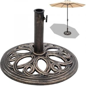 Relax4life - Base de Parasol en Résine avec Tube en Acier inox pour Diamètre 38-48MM, Support de Parasol/Parapluie Utilisable en Intérieur et