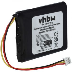 Vhbw - batterie compatible avec TomTom One 4K00.100, 4N00.004, 4N00.004.2, 4N00.005, 4N00.006 système de navigation gps (950mAh, 3,7V, Li-ion)