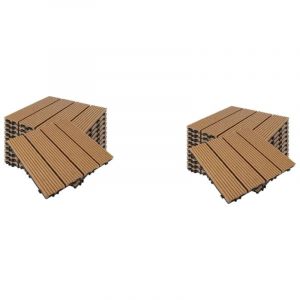 Dalles de terrasse en plastique composite WPC 30 x 30 cm Dalles clipsables jardin extérieur Plastique x20