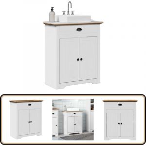 Vidaxl - Armoire de lavabo de salle de bain bodo blanc marron 70x35x80cm