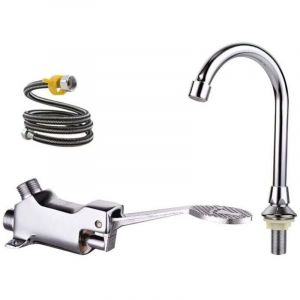 Alovez - Mitigeur de lavabo robinet à pédale ensemble de robinets de lavabo de laboratoire médical/de salle de bains,