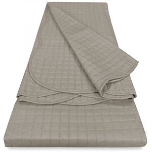 COUVRE-LIT MATELASS&Eacute; DE COULEUR SOLIDE DE VENISE LIT DOUBLE 2 PLACES Taupe