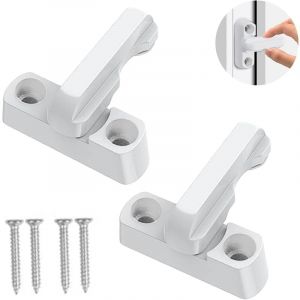 Lot de 2 serrures de fenêtre en pvc upvc pour sécurité de la maison, porte à battant en plastique et acier, verrouillage entrebâilleur de fenêtre