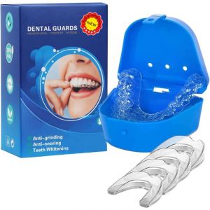 Gouttiere Dentaire Bruxisme 4Pcs, Protecteurs Buccaux, Protege Dent Bruxisme, Gouttiere pour Dent Sans BPA, Protege Dent Nuit, pour Arr&ecirc;ter le