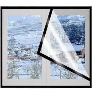 Film Isolant Fen&ecirc;tre Anti Froid Hiver Transparent Film Isolant pour Fen&ecirc;tre en Mat&eacute;riau EVA &Eacute;pais Kit d'Isolation de Fen&ecirc;tre avec Bande Adh&eacute;sif pour