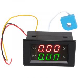Jeffergarden 2 en 1 Volt Amp&egrave;rem&egrave;tre 600V 20A Double Affichage Num&eacute;rique LED Amp&egrave;rem&egrave;tre Voltm&egrave;tre Jauge pour Voiture Moto