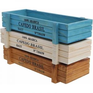 [JAMAIS UTILIS&Eacute;]Pot de Fleur Ext&eacute;rieur Bois, Bac &agrave; Fleurs Rectangulaire Jardinieres Exterieur Balcon, Pot Plante Interieur& Ext&eacute;rieur 22.5 x 8.5 x