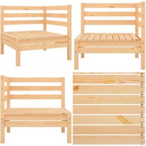 Vidaxl - Canapé d'angle de jardin Bois de pin massif - Canapé D'angle - Mobilier De Jardin - Salon De Jardin - Meubles En Bois - Chaise Longue - Home
