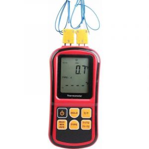 Thermom&egrave;tre thermocouple Thermom&egrave;tre industriel Thermom&egrave;tre double canal - Testeur de temp&eacute;rature - R&eacute;tro&eacute;clairage LCD,de