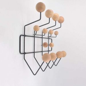 Pat&egrave;re Boule en Bois, Porte-Manteau avec 14 Crochets, Porte-Manteau Mural, Rail De Crochet avec Boules Color&eacute;es Porte-Manteau pour Entr&eacute;e Couloir