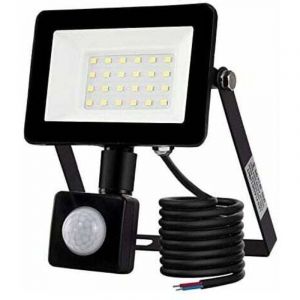 Projecteur led extérieur 20W avec détecteur de mouvement 6500K Projecteur led extérieur, IP66 avec lampe de sécurité à détecteur de mouvement, pour