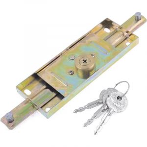 sourcingmap Serrure pour Volet Roulant Porte Garage Entrep&ocirc;t Magasin ton or 23 cm de long avec 3 cl&eacute;s verticales