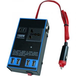 Onduleur de voiture, convertisseur de puissance multifonctionnel pour maison et camion, 12 V, 24 V vers 110 V, 220 V, 1 500 W