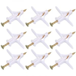 Jalleria - 100 Pièces Fixations pour Plaques de Plâtre (50 Chevilles, 50 Vis), Chevilles Et Vis pour Plaques de Plâtre, Ancres Chevilles et Vis pour