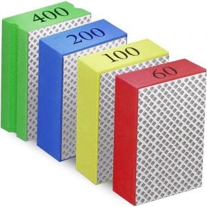 4Pcs &Eacute;ponges de Pon&ccedil;age, Blocs de Pon&ccedil;age, Tampons De Polissage &agrave; La Main En Diamant, Cales &agrave; Poncer &agrave; Main pour Carreaux, C&eacute;ramique, Verre, Pierre,