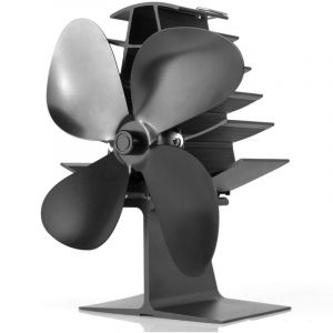 Ventilateur Cheminee en Forme de Sapin de Noël, Ventilateur Poele à 4 Lames pour Cheminée, Départ Rapide Circulation d'air Chaud Ultra Silencieuse