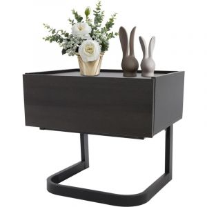 Table de chevet moderne avec tiroir, table d'appoint en forme de c, table d'ordinateur portable pour caf&eacute; et ordinateur portable, table de salon,