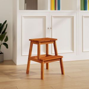 Maison Chic - Tabouret-escabeau 2 marches Repose-pied Tabouret Bas 40x38x50 cm Bois d'acacia solide 89077
