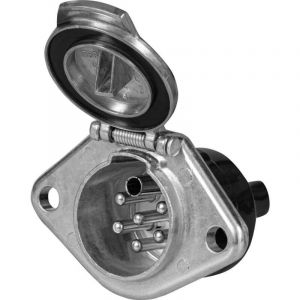 ES034 Prise femelle pour remorque [bornes - prise m&acirc;le 7 p&ocirc;les type s] aluminium - Secor&uuml;t