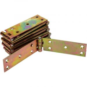 Kotarbau - Charnière de caisse - 150 x 25 mm - Lot de 10 - Galvanisé - Charnières de porte - Charnières de placard Doré/Jaune
