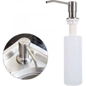 Distributeur Savon pour &eacute;vier, Distributeur Savon en Acier Inoxydable, 250ml Argent Distributeur Savon en Acier Inoxydable pour Accessoires Lavabo,