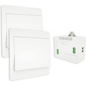 Memkey - RF433 Interrupteur sans Fil, sans Pile, télécommande Murale Va et Vient, Interrupteur Mural Auto alimenté, sans câblage, émetteur pour